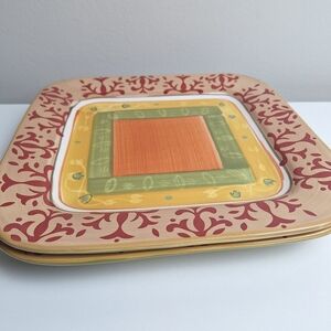 Set Of 2 Home American Simplicity Villa Square Dinner Plates Discontinued